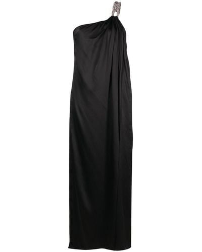 Stella McCartney One-shoulder Chain-strap Gown - Black