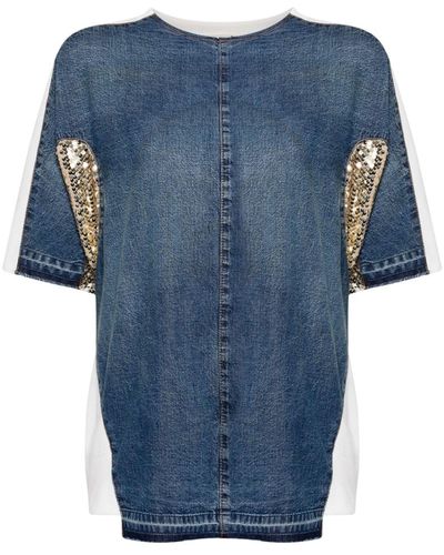 Undercover T-shirt con paillettes - Blu