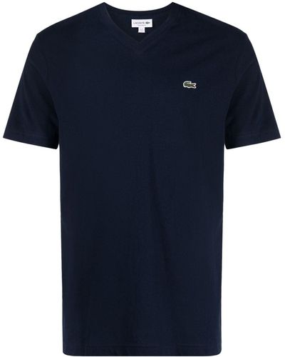 Lacoste Vネック Tシャツ - ブルー