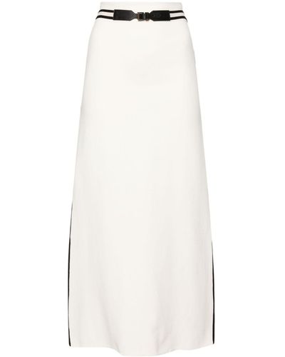 Max Mara Belted Knitted Midi Skirt - White