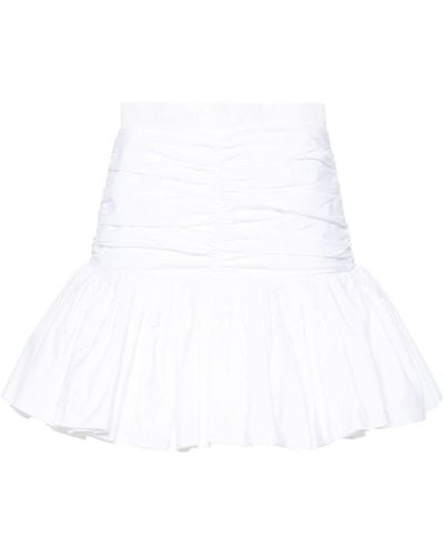 Patou Drape-detailing Pleated Mini Skirt - White