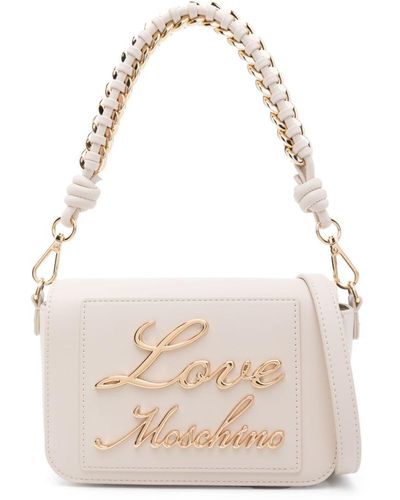 Love Moschino Schultertasche mit Logo - Weiß