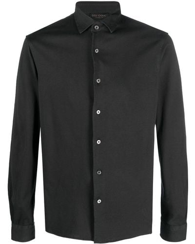 Dell'Oglio Long-sleeve Cotton Shirt - Black