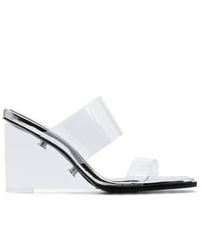 Alexander McQueen Shard Transparent Mules - White