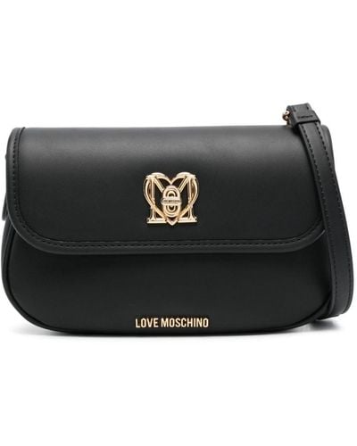 Love Moschino Schultertasche mit Logo - Schwarz