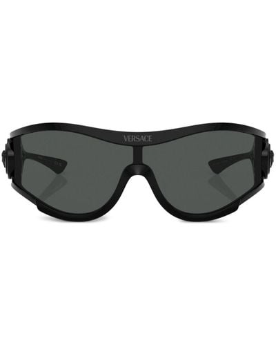 Versace Medusa-plaque Pilot-frame Sunglasses - Black