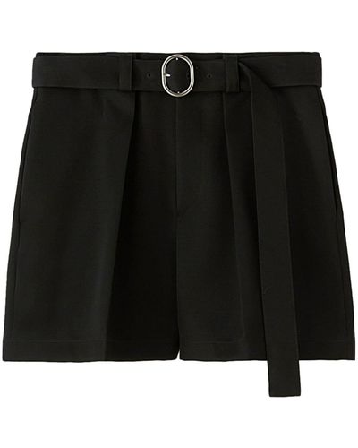Jil Sander Belted Wool Tailored Shorts - Black
