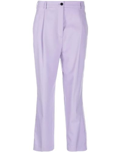 Karl Lagerfeld Cropped High-waisted Trousers - Purple