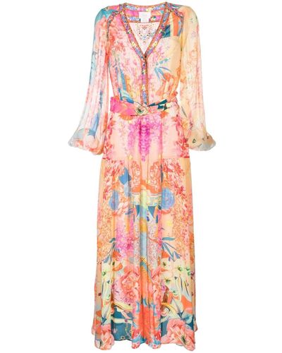 Camilla Floral-print Belted Maxi Dress - Red