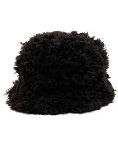 Goldbergh Faux-fur Cotton Bucket Hat - Black