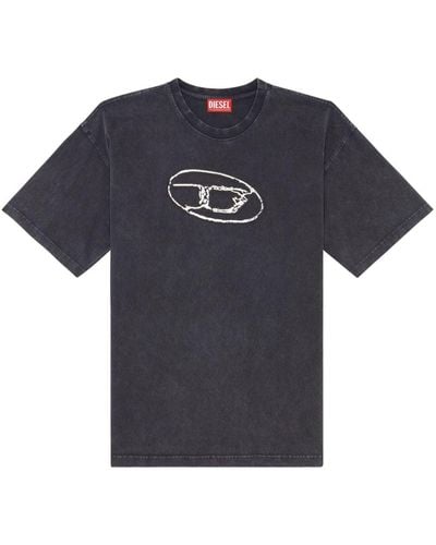 DIESEL T-Shirt mit Logo-Print - Schwarz