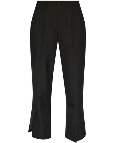 Comme des Garçons Cropped Flared Wool Trousers - Black