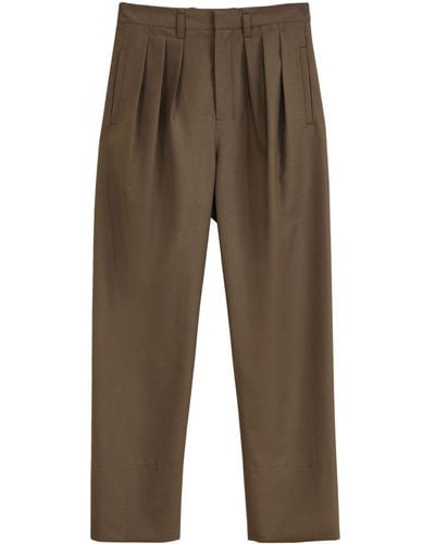 Lemaire High-Waist Straight-Leg Tailored Trousers - Brown