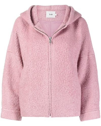 B+ AB Faux-shearling Hooded Jacket - Pink