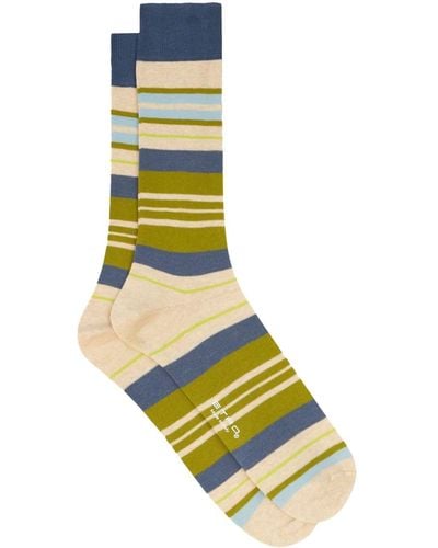 Etro Logo-print Striped Socks - Blue