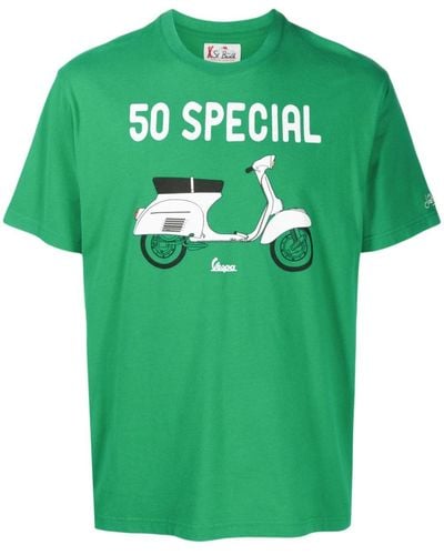 Mc2 Saint Barth Graphic-print Cotton T-shirt - Green