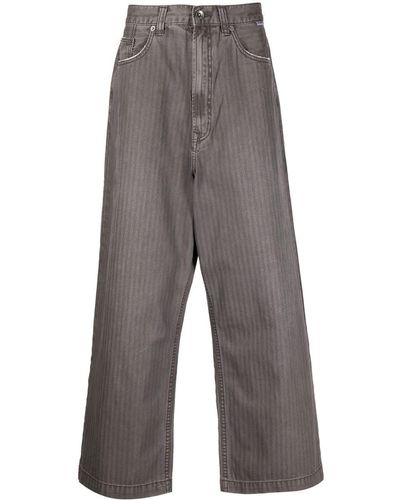 FIVE CM Striped Wide-leg Jeans - Grey