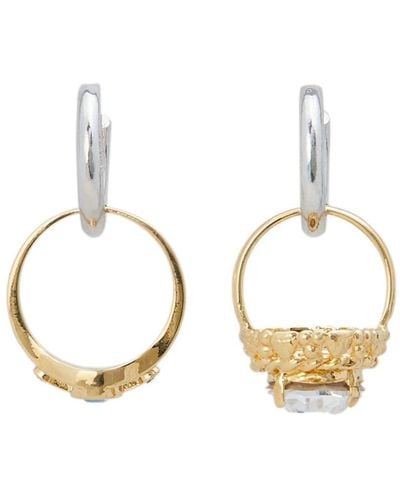 Marni Finger-ring Hoop Earrings - Metallic