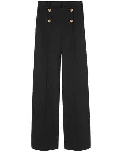 Versace High-waist Wide-leg Pants - Black