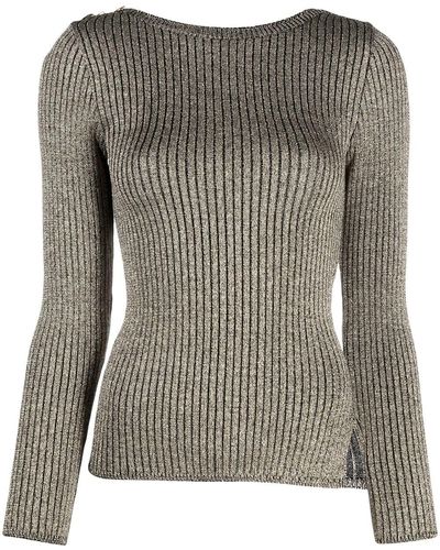 Charlott Metallic Ribbed-knit Sweater