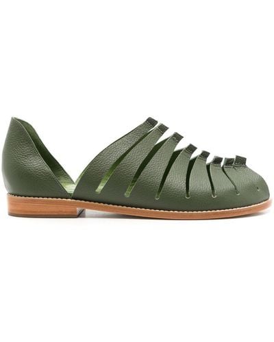 Sarah Chofakian Faustine Cut-out Sandals - Green