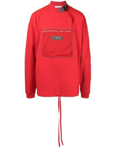 Iceberg Sweater Met Logopatch - Rood