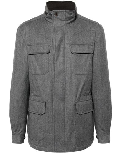 N.Peal Cashmere Traveler Wool Jacket - Gray