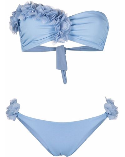 LaRevêche Bikini à épaules dénudées - Bleu