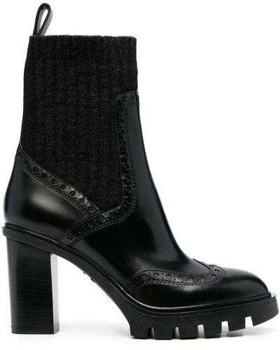 Santoni Sock-style 85mm Boots - Black