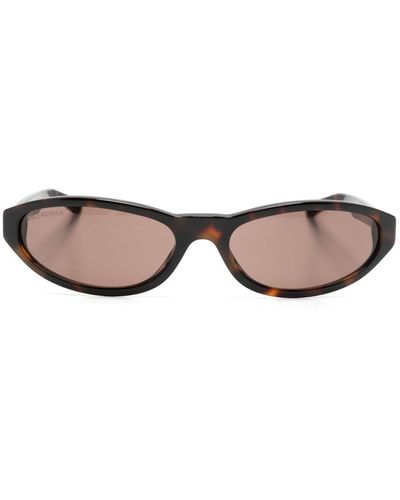 Balenciaga Tortoiseshell Oval-frame Sunglasses - Natural