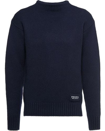 Prada Boat Neck Cashmere Sweater - Blue