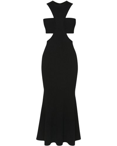 Alexander McQueen Geripptes Kleid - Schwarz