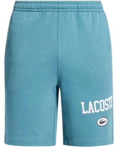 Lacoste Logo-print Organic Cotton Shorts - Blue