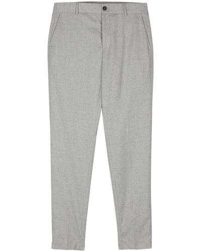 Peserico Mélange-effect Straight Trousers - Grey