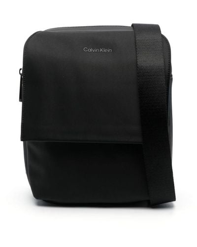 Calvin Klein Logo-print Messenger Bag - Black