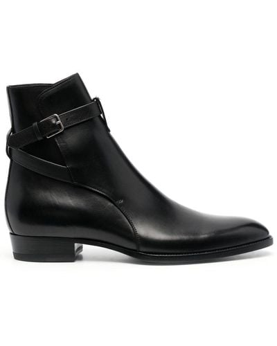 Saint Laurent Wyatt Jodhpur Leren Laarzen - Zwart