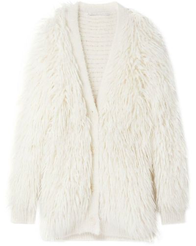 Stella McCartney shaggy Oversized Fringed Jacket - White