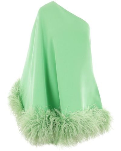 Valentino Garavani Feather One-shoulder Mini Dress - Green
