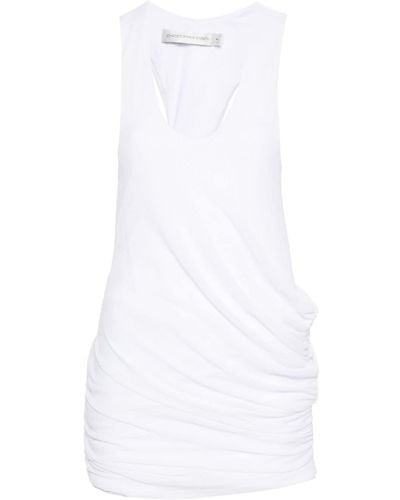 Christopher Esber Ribbed Ruched Mini Dress - White
