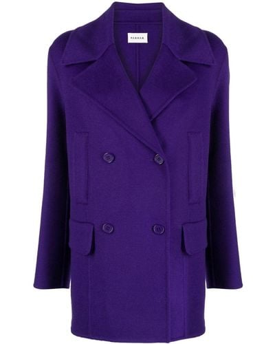 P.A.R.O.S.H. Double-breasted Wool Coat - Purple