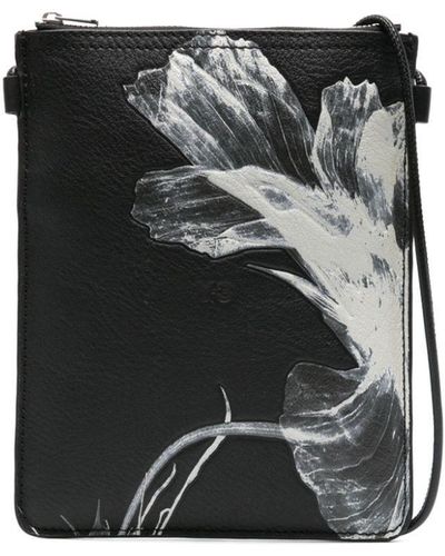 Y-3 Umhängetasche mit Blumen-Print - Schwarz