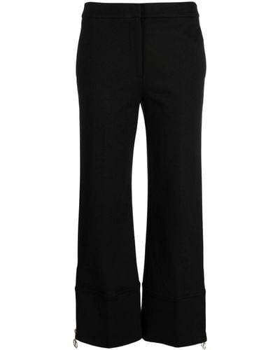 Twin Set Cropped Flared Trousers - Black