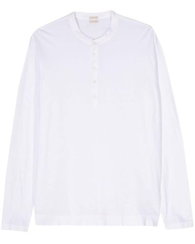 Massimo Alba Cotton Longsleeved T-shirt - White