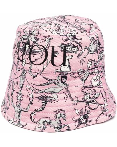 Patou Sombrero de pescador con estampado gráfico - Rosa