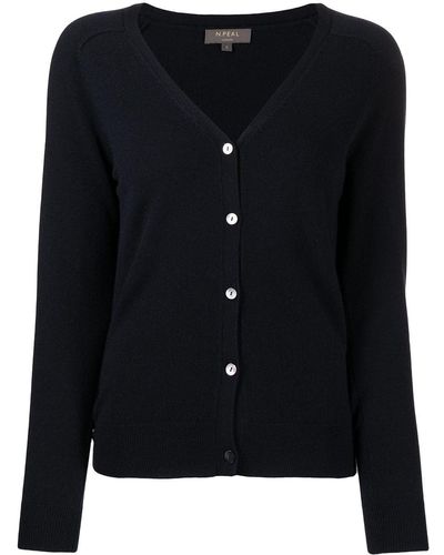 N.Peal Cashmere Button-down Cashmere Cardigan - Blue