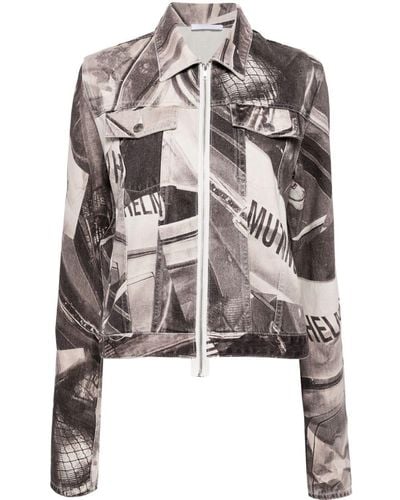 Helmut Lang Graphic-print zip-up jacket - Nero