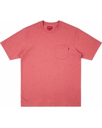 Supreme T-Shirt mit Brusttasche - Rot