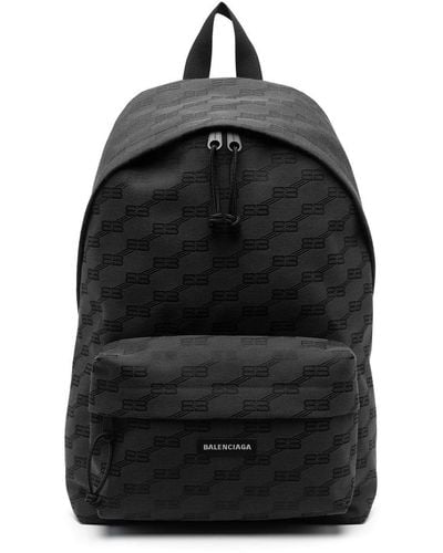 Balenciaga Bb Monogram Backpack - Black