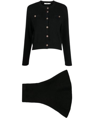 B+ AB Cotton-blend Skirt Suit - Black