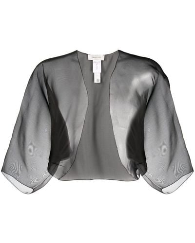 Fabiana Filippi Semi-sheer Silk Cropped Jacket - Gray